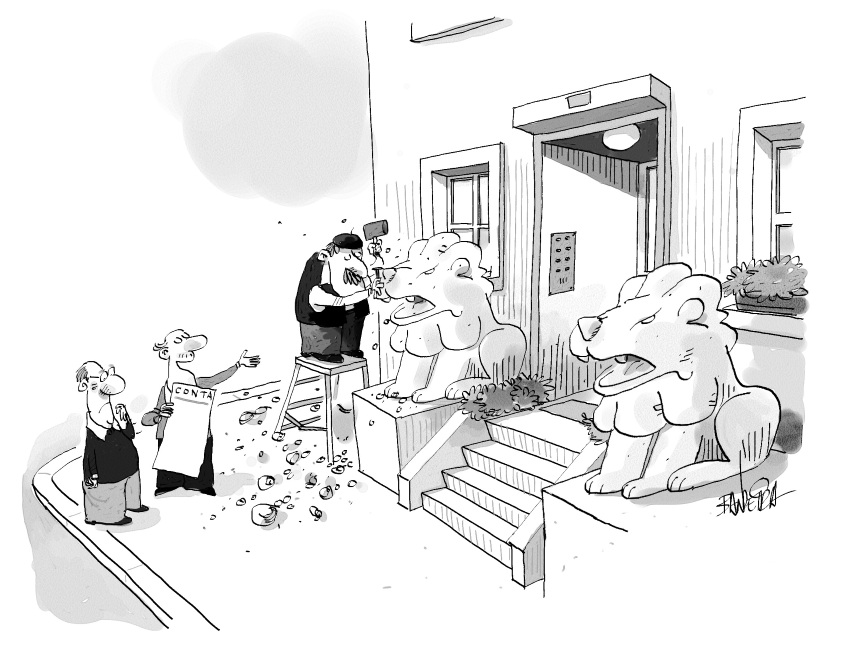 Cartoon obras no condomínio